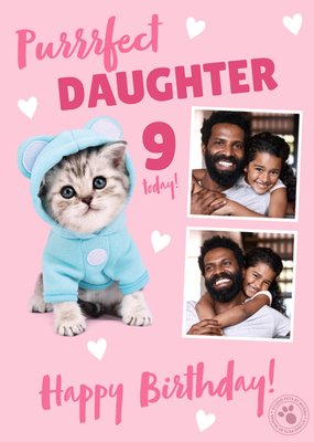 Purrfect Photo Upload Birthday Card