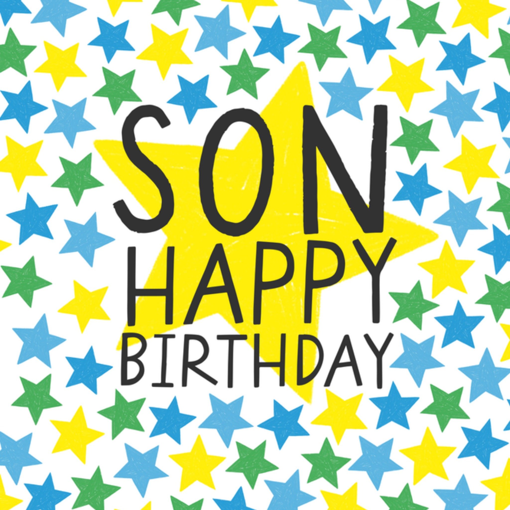 Moonpig Star Illustrated Happy Birthday Son Card