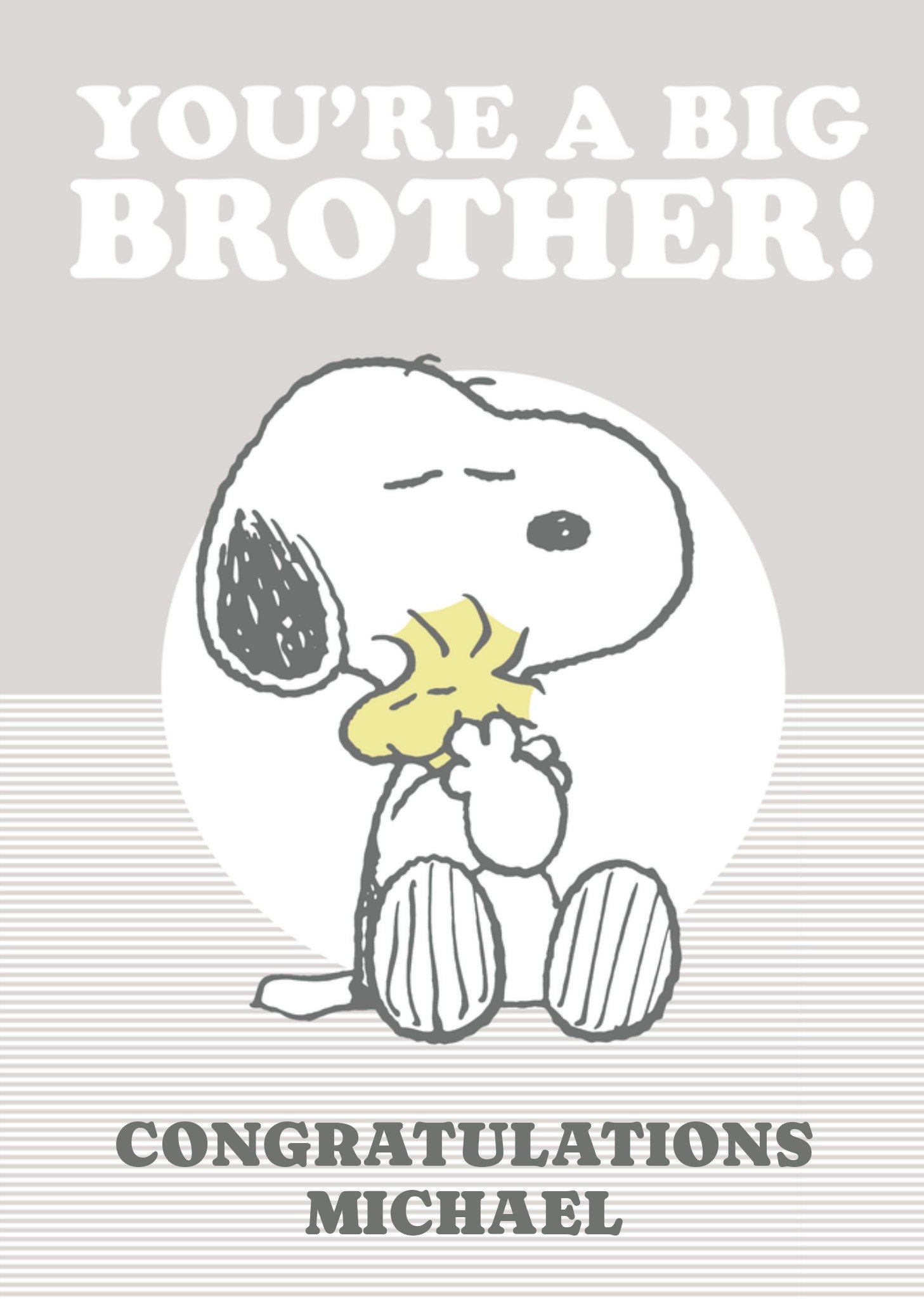 Moonpig Peanuts You Are A Big Brother Personalised Card