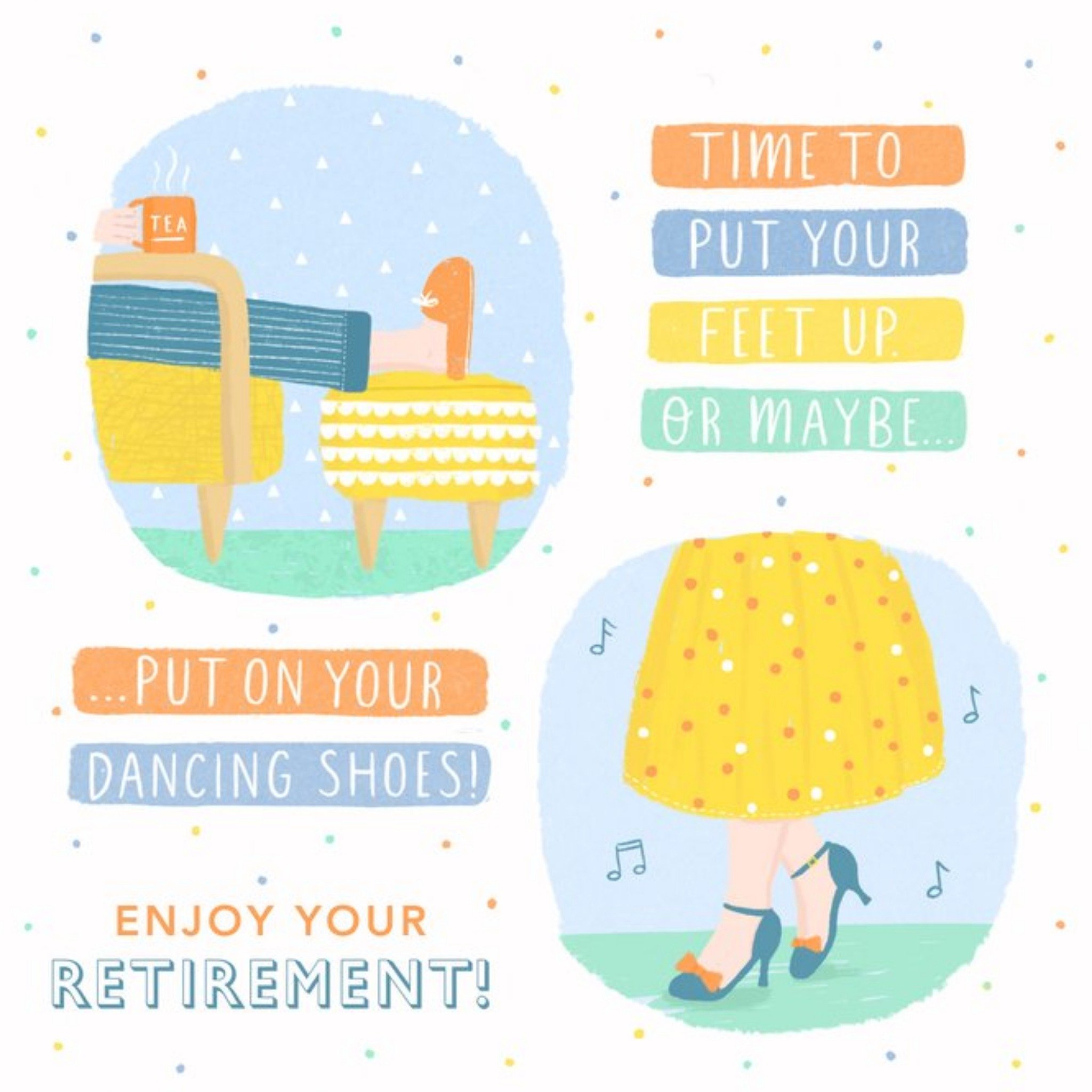 Moonpig Claire Nicholson Illustrated Feet Retirement Card