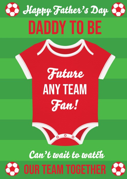 Football Legends Red Babygrow Happy Father's Day Card