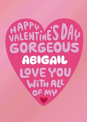 Sweet Love You With All My Heart Wavy Valentine's Day Card