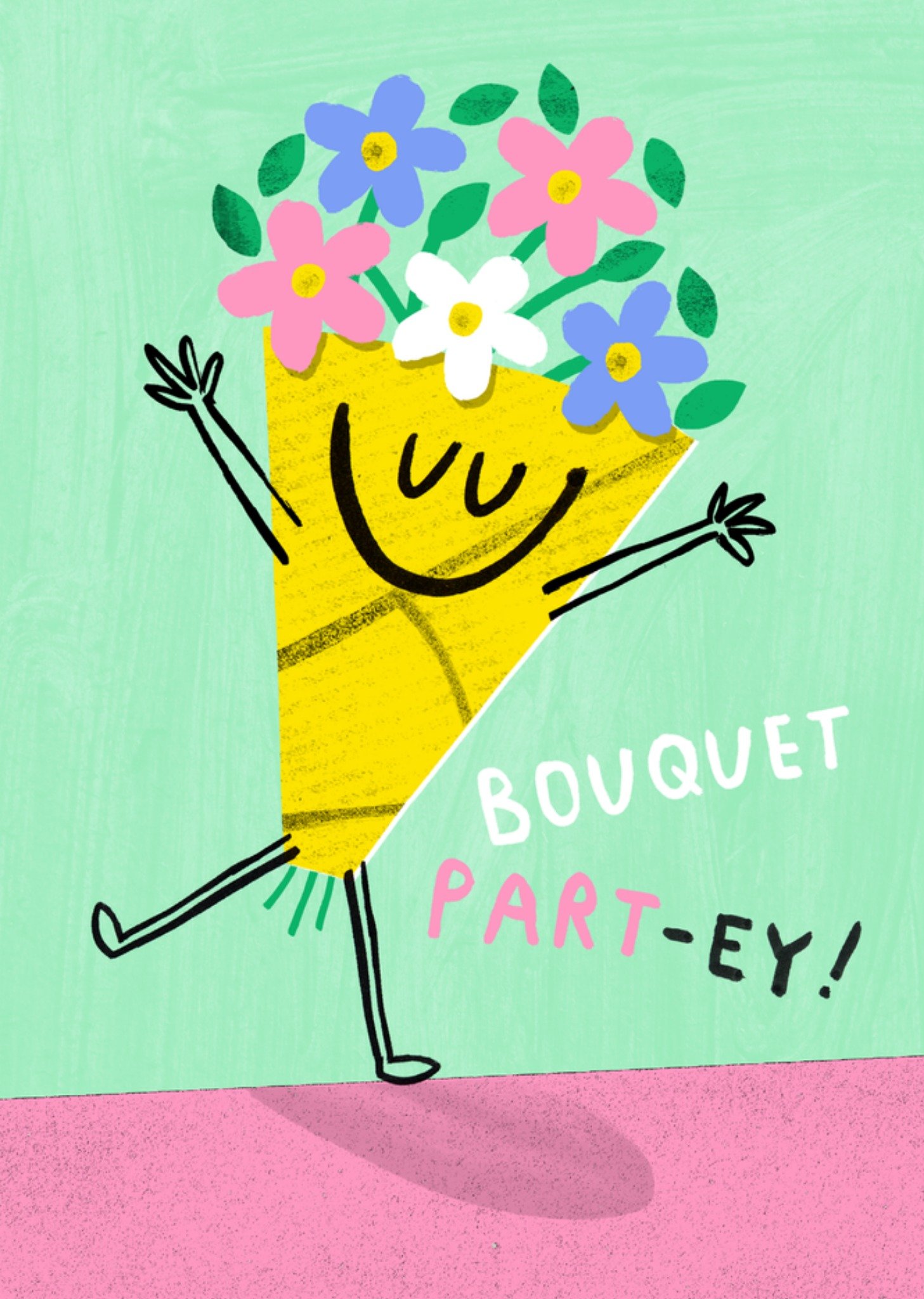 Moonpig Bouquet Part-Ey Funny Illustrated Birthday Card