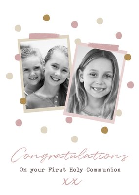 Congratulations On Your First Holy Communion Photo Upload Card