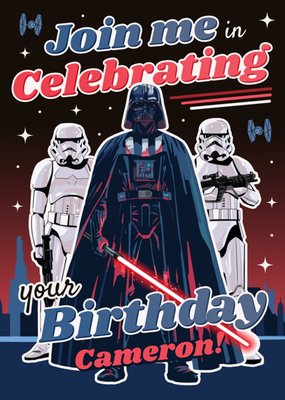 Star Wars Join Me In Celebrating Your Birthday Card