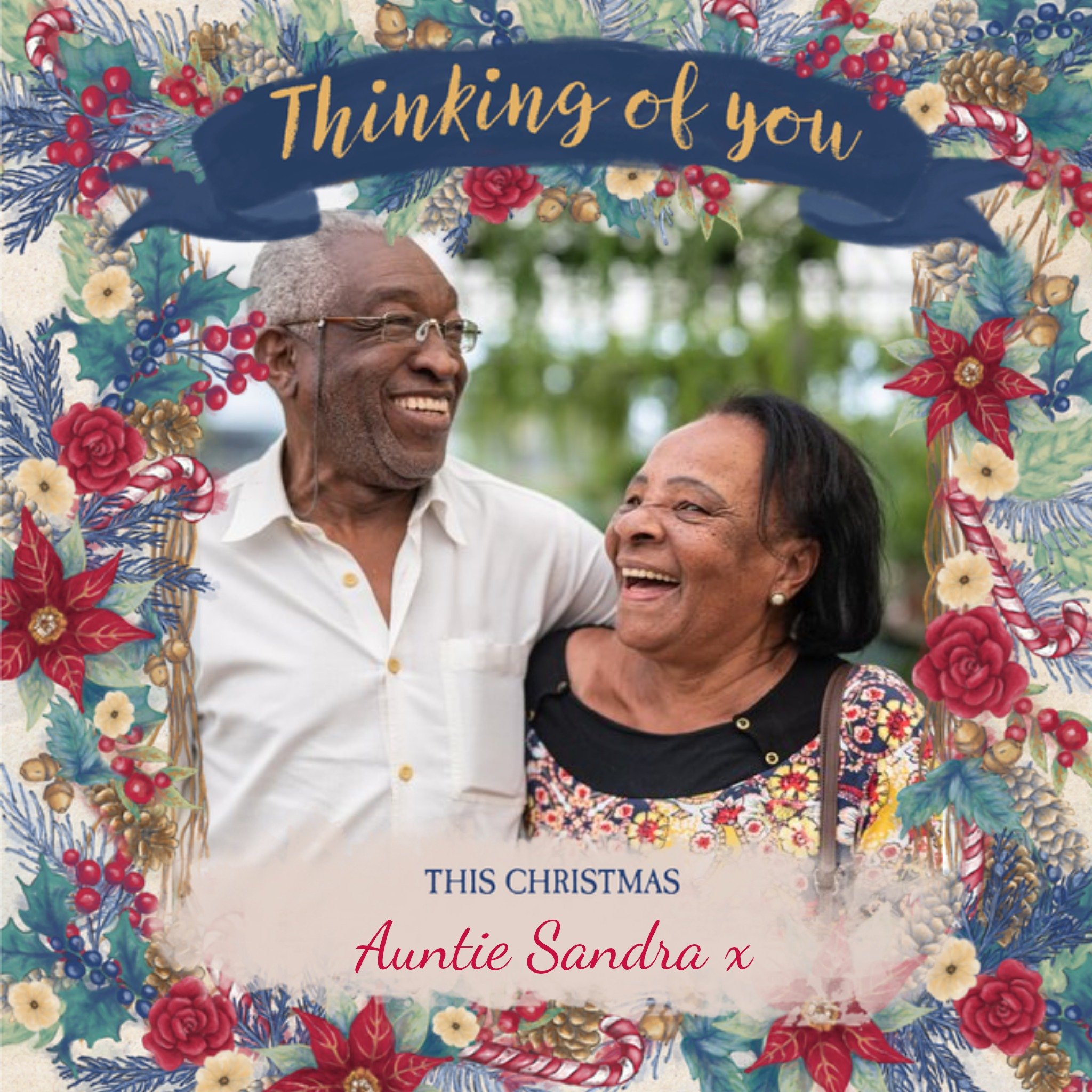 Moonpig Hope Blossoms Photo Upload Thinking Of You This Christmas Auntie Card