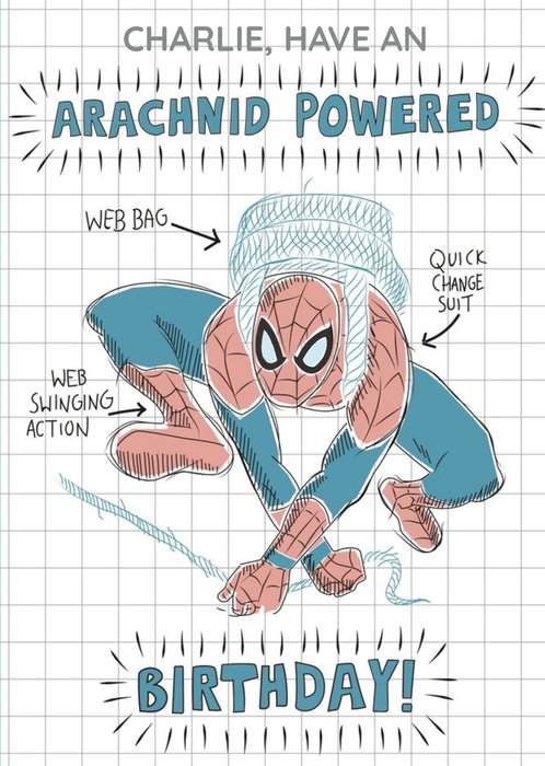Marvel Spiderman Have An Arachnid Powered Birthday Card