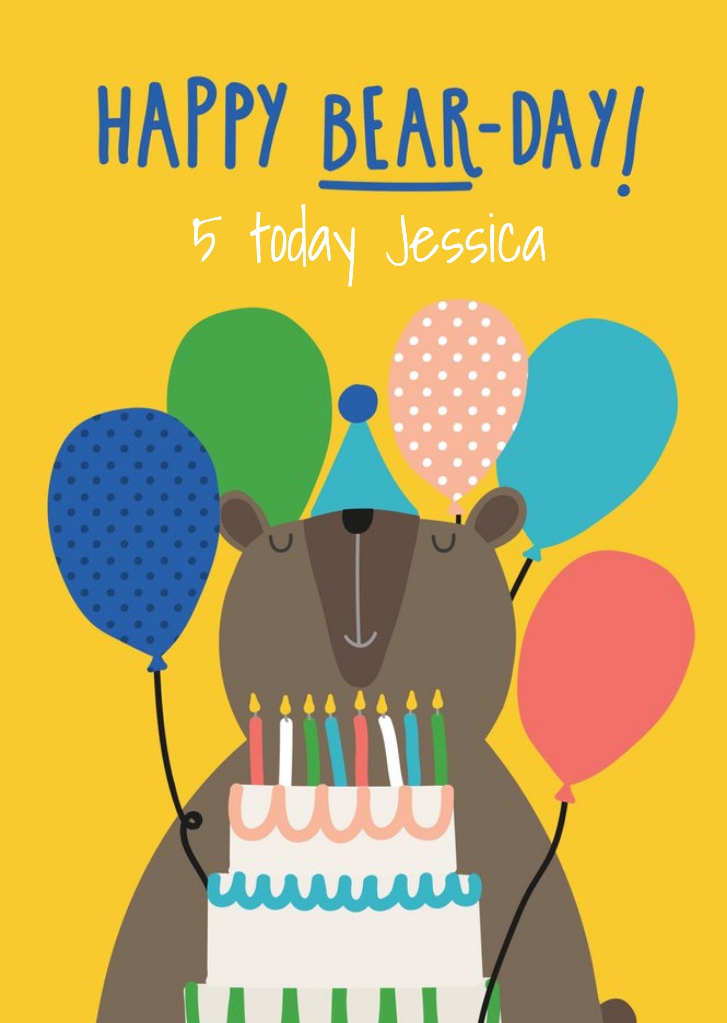Moonpig Happy Bear-Day Personalised Birthday Card