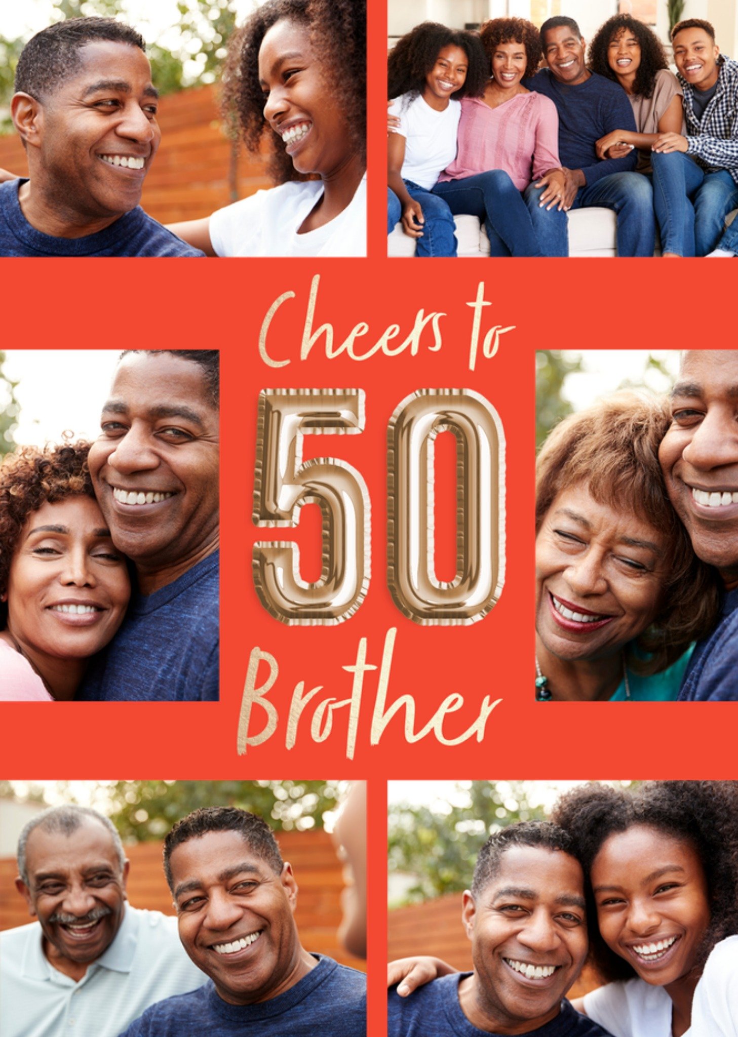 Moonpig Cheers To 50 Brother Balloon Numbers Photo Upload Birthday Card