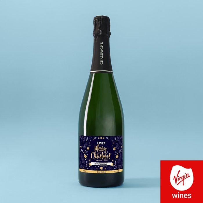 Personalised Merry Christmas Champagne