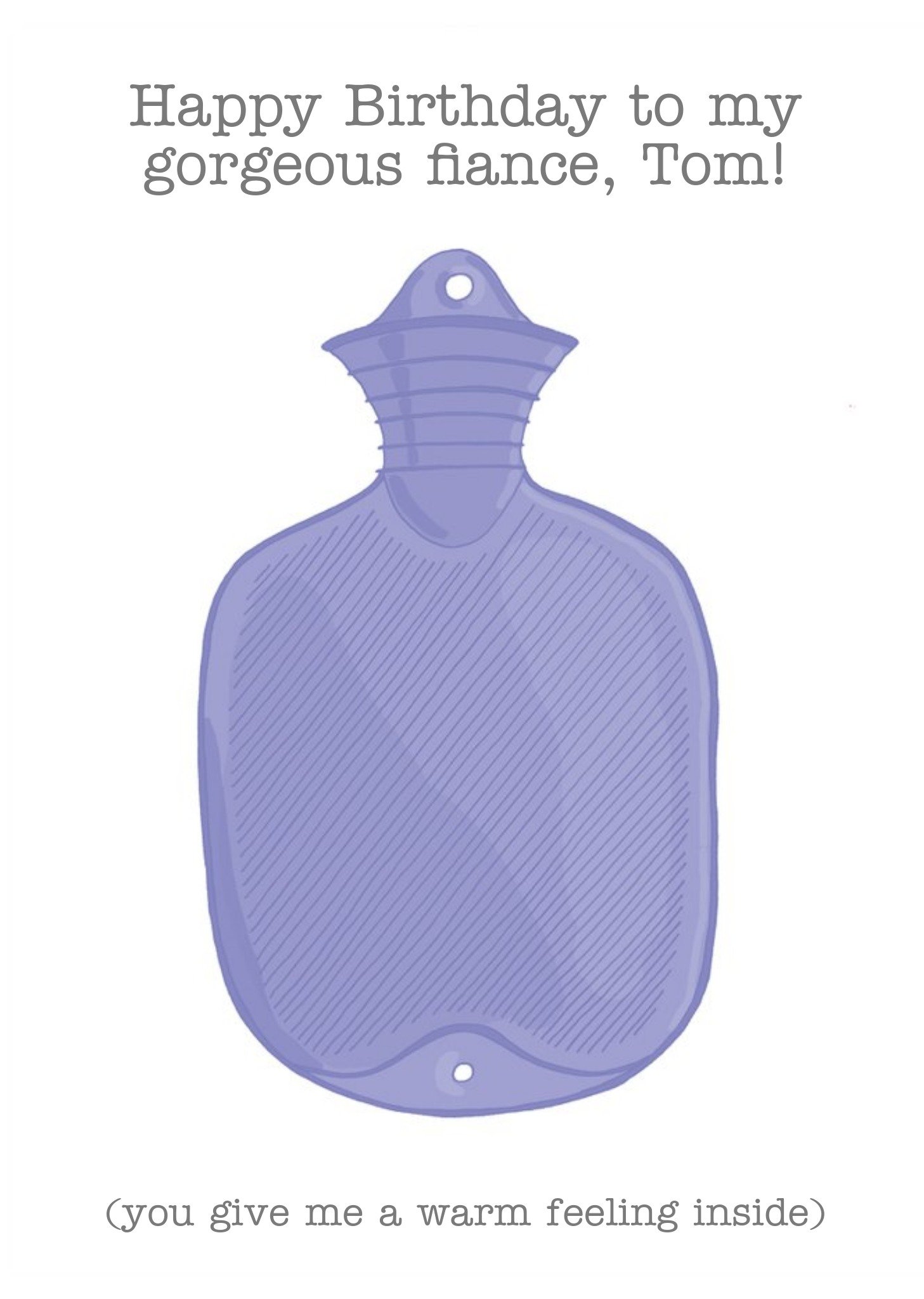 Moonpig Illustrated Water Bottle You Give Me A Warm Feeling Inside Birthday Card Ecard