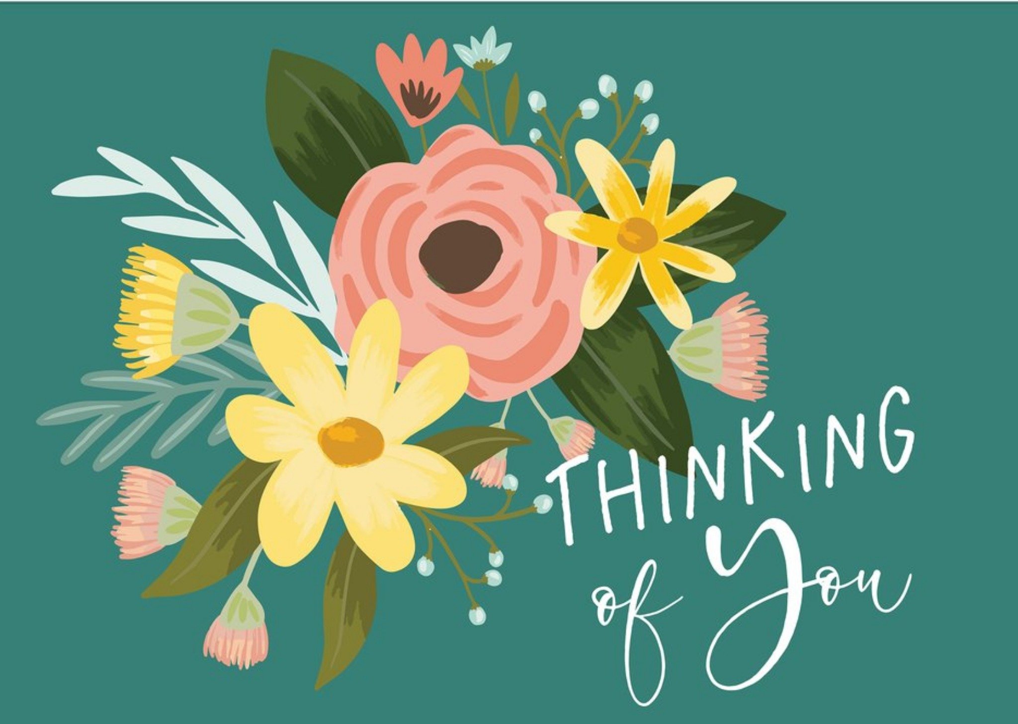 Moonpig Christie Williams Flowers Thinking Of You Card