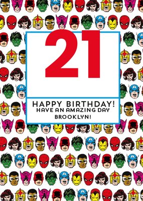 Marvel Superheroes Amazing 21st Birthday Card