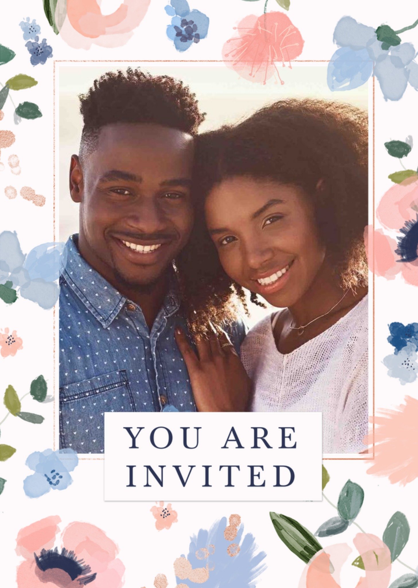 Moonpig Flora Photo Upload You Are Invited Wedding Day Invite Card