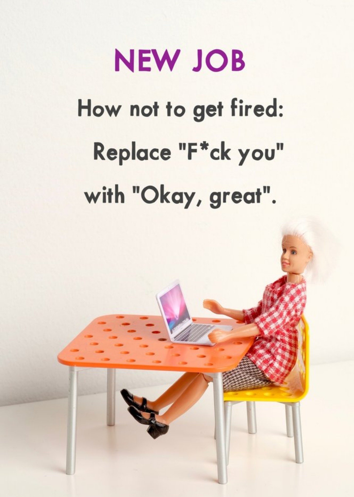Bold And Bright Funny Rude Dolls How To Get Fired New Job Card