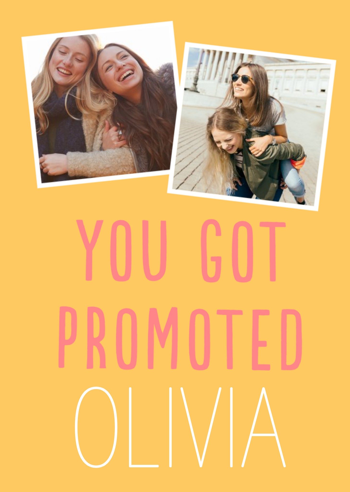 Moonpig Big Bold Type Typographic You Got Promoted Photo Upload Card