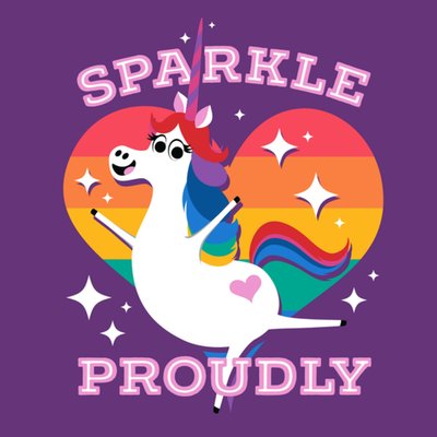 Disney's Inside Out Sparkle Proudly Rainbow Unicorn Pride Card