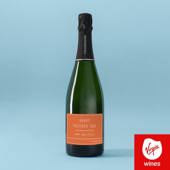 Personalised Virgin Wines Happy Father's Day Champagne 75cl