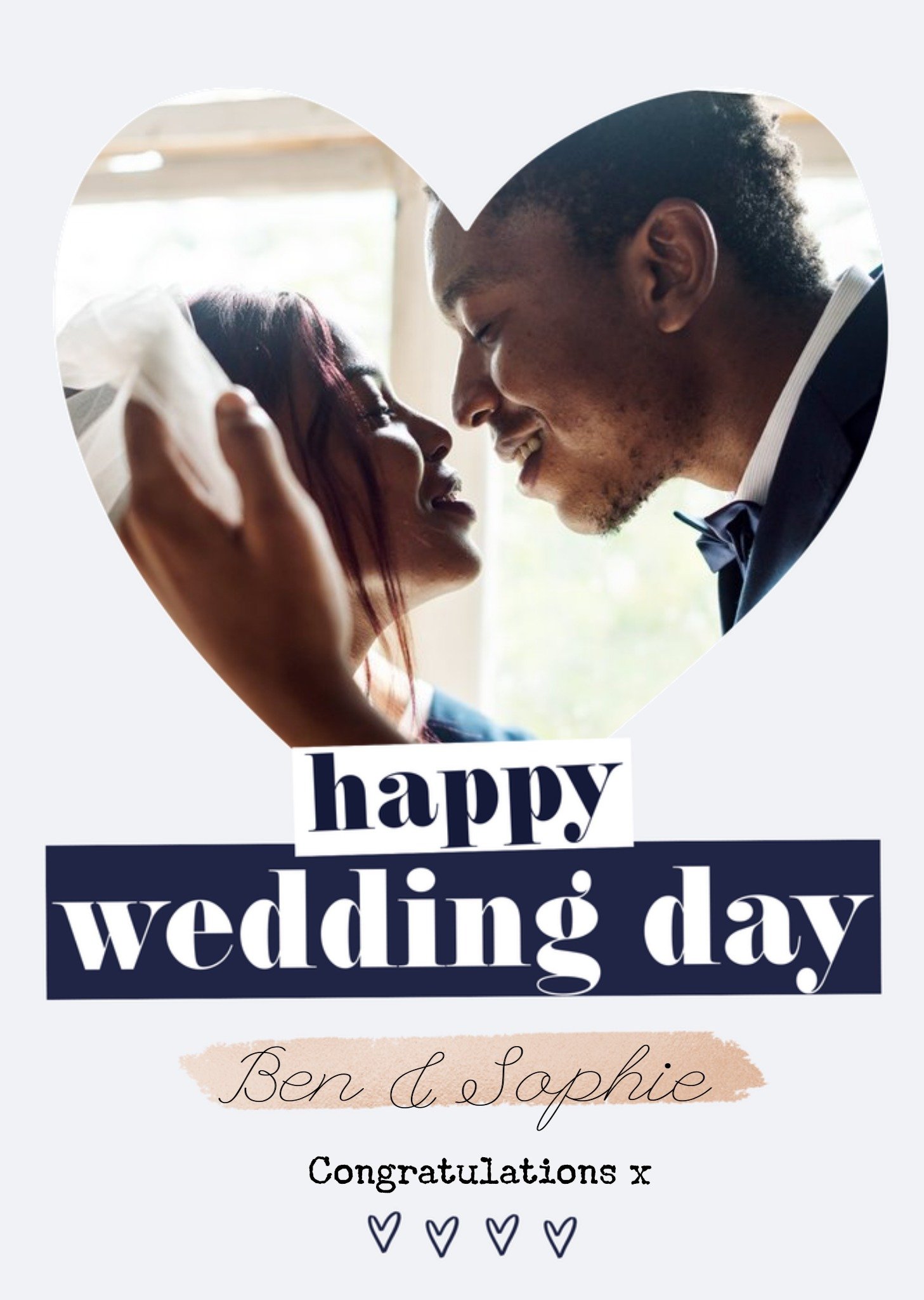 Moonpig Happy Wedding Day Photo Upload Wedding Congratulations Card