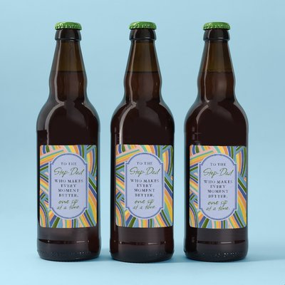 Personalised Step Dad Beer Trio 3x500ml