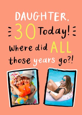 Where Did All Those Years Go Photo Upload Daughter Birthday Card