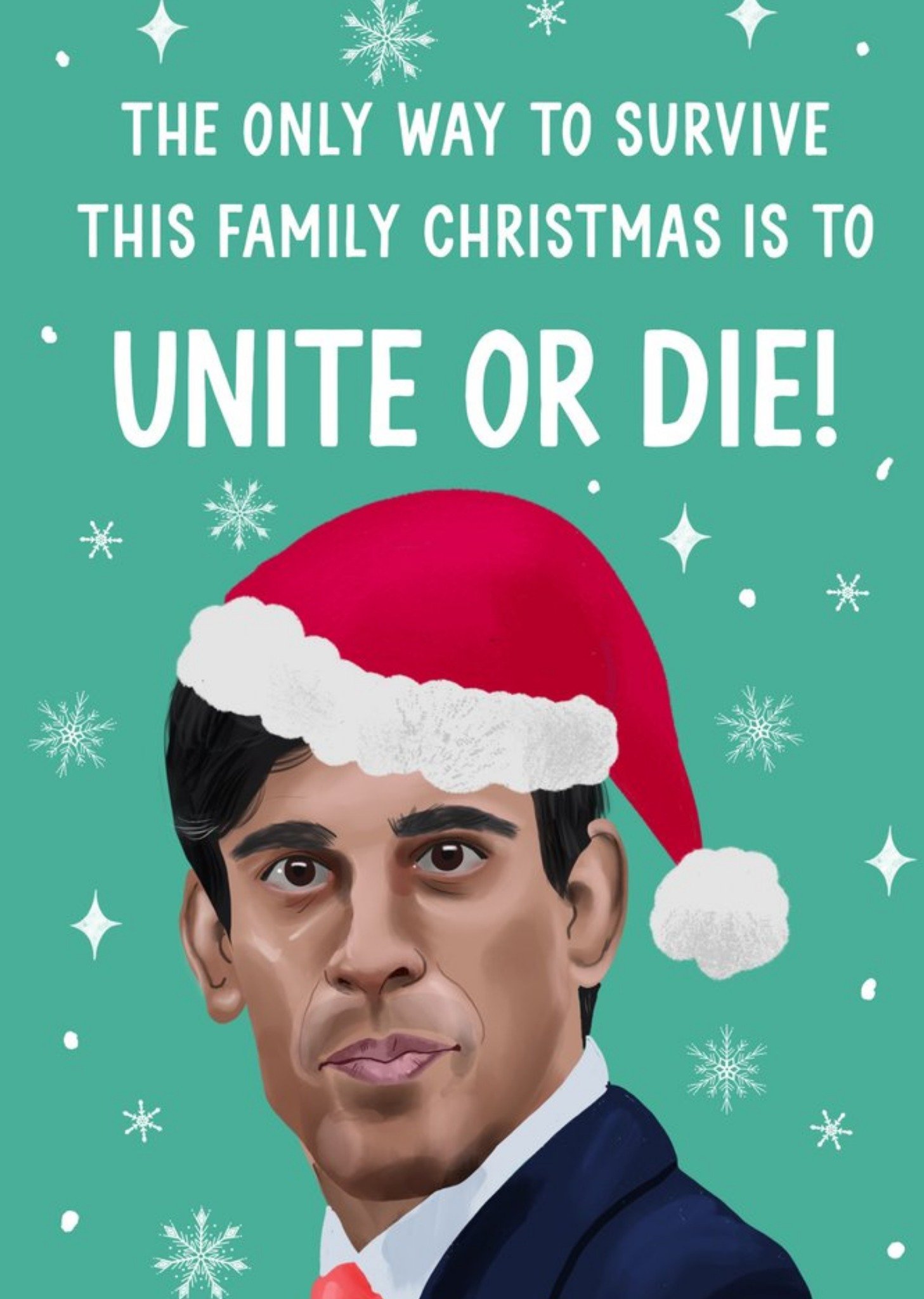 Moonpig Illustration Of The Prime Minister Wearing A Christmas Hat Humorous Christmas Card