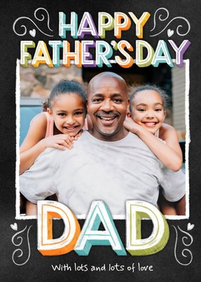 Typographic Chalkboard Photo Upload Father's Day Card