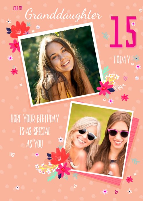 Cute Floral As Special As you Photo Upload Age Birthday Card