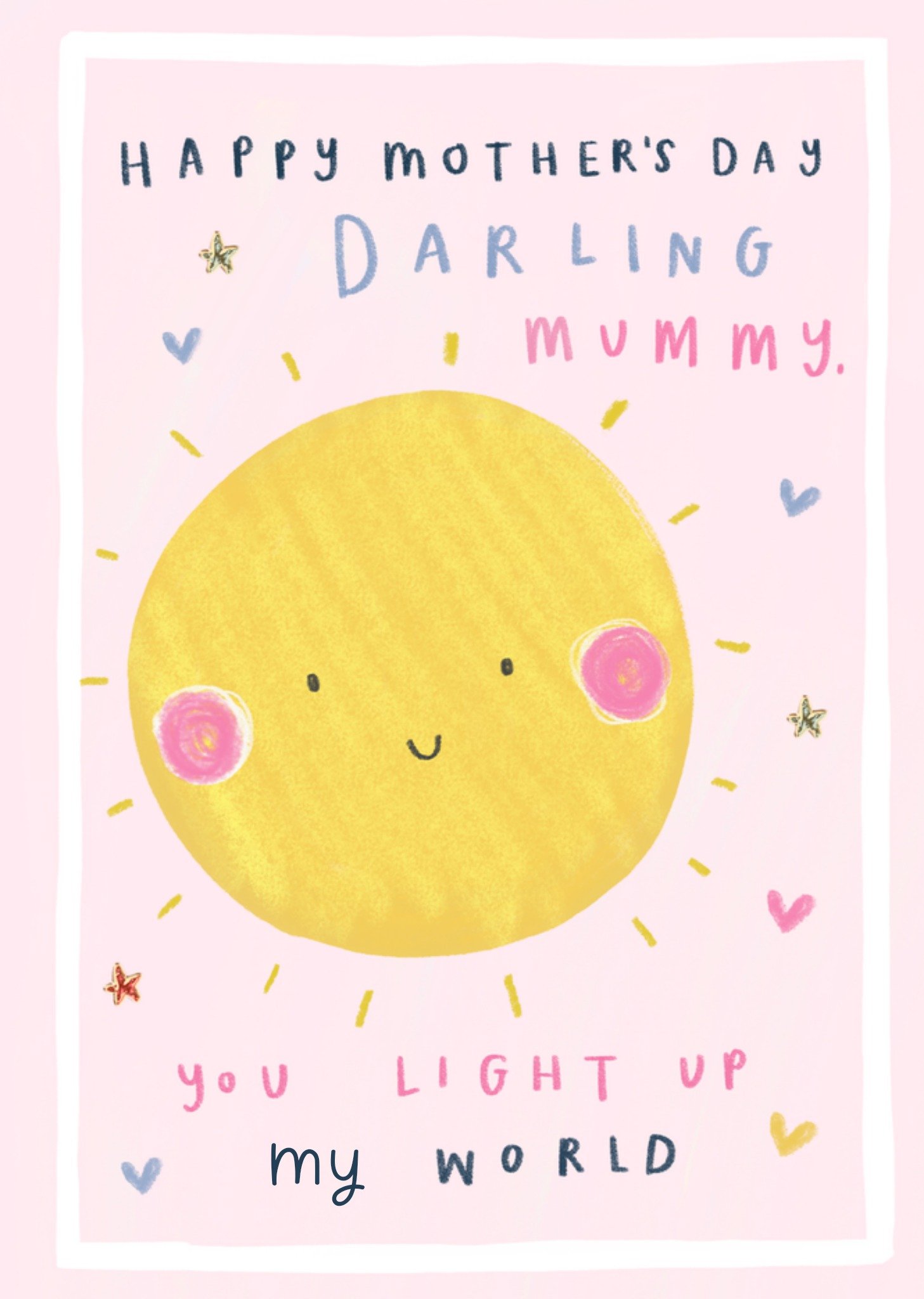 Moonpig Cute Smiling Sun And Colourful Hearts Mother's Day Card
