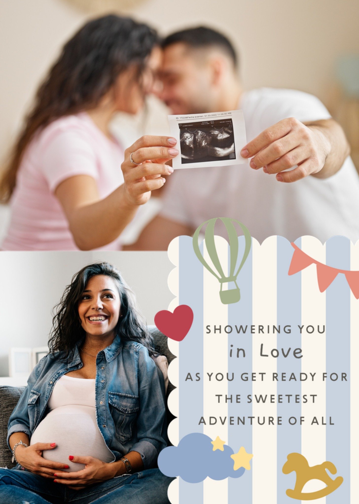 Moonpig Showering You In Love Photo Upload Pregnancy Card