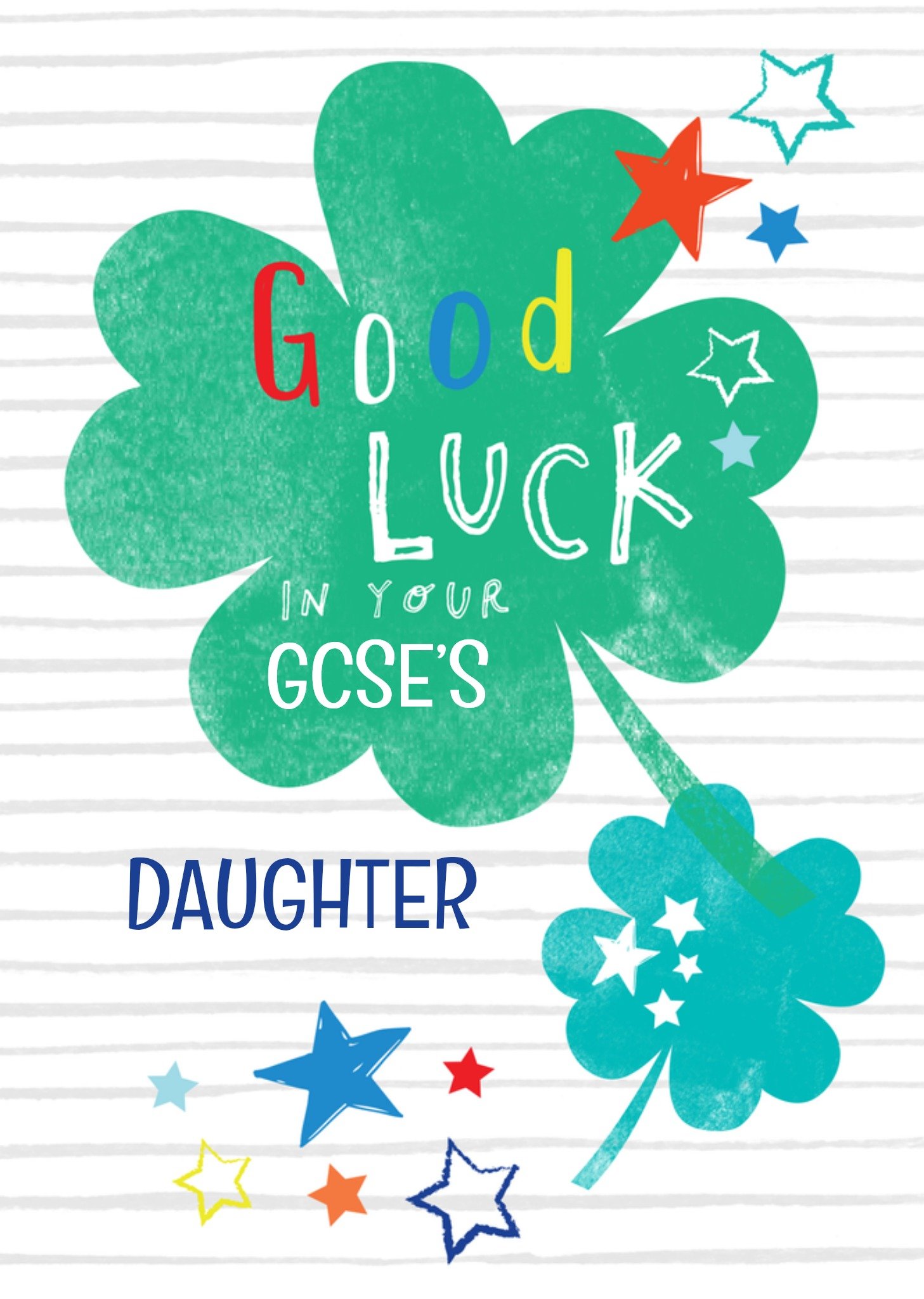 Moonpig Laura Darrington Good Luck In Your Gcses Daughter Good Luck Exams Card, Large