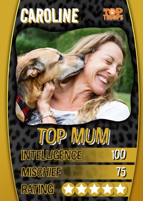 Top Trumps Top Mum Photo Upload Birthday Card