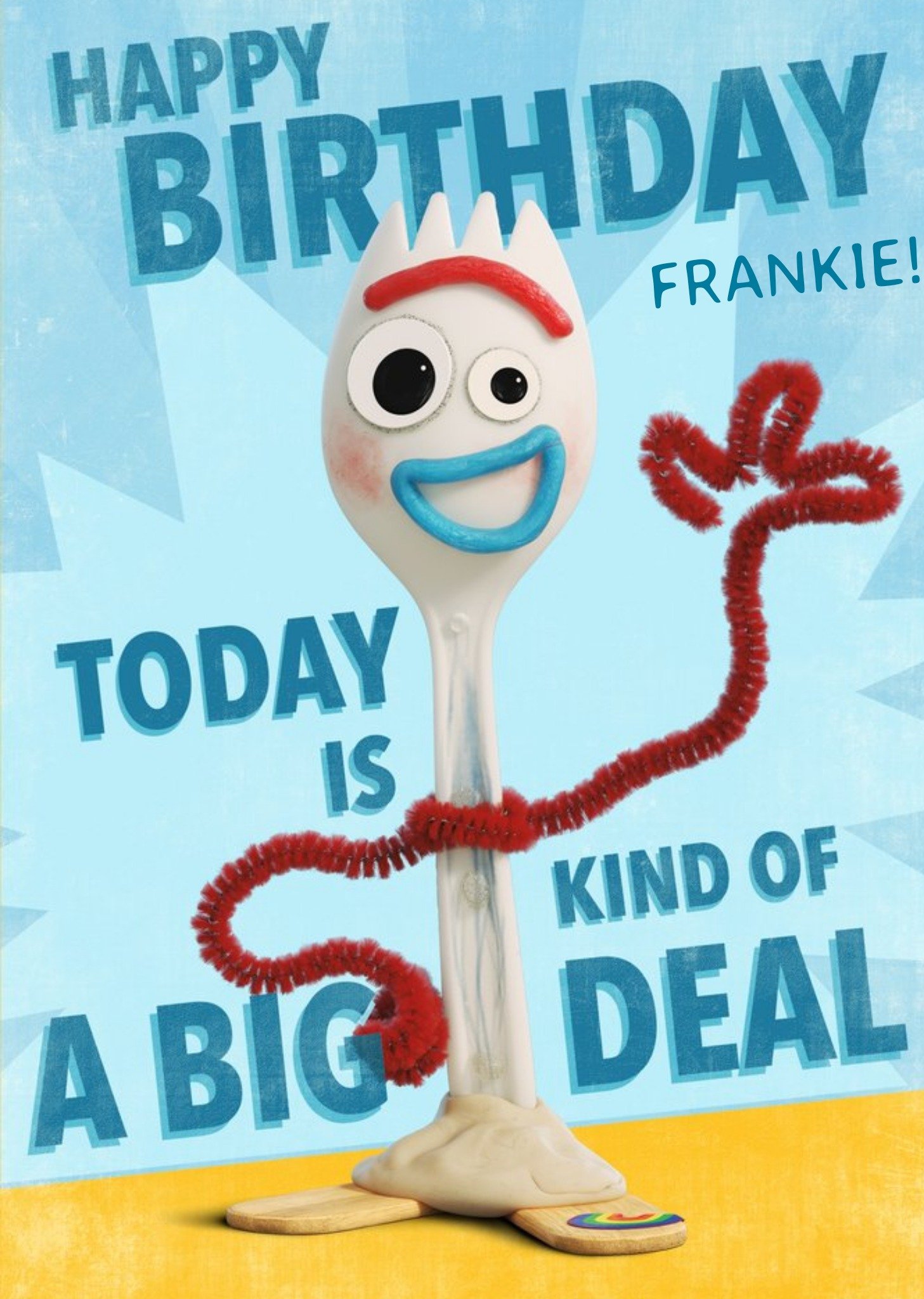 Toy Story 4 Forky Birthday Card Today Is Kind Of A Big Deal Ecard