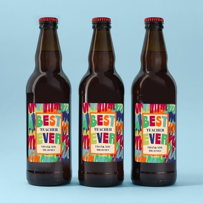 Best Teacher Ever Personalised Lager Trio 3 x 500ml