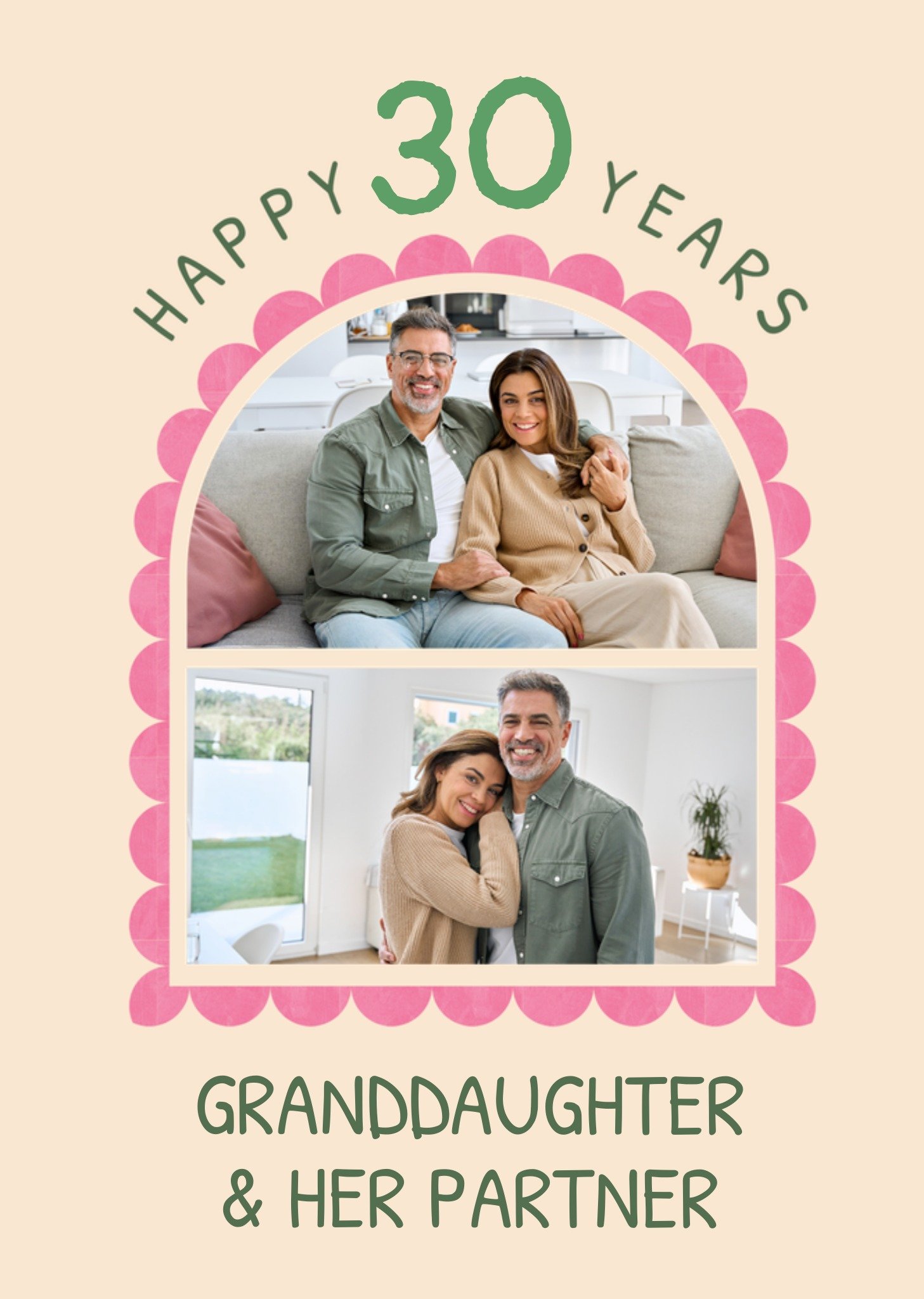 Moonpig Happy 30 Years Granddaughter And Her Partner Photo Upload Card