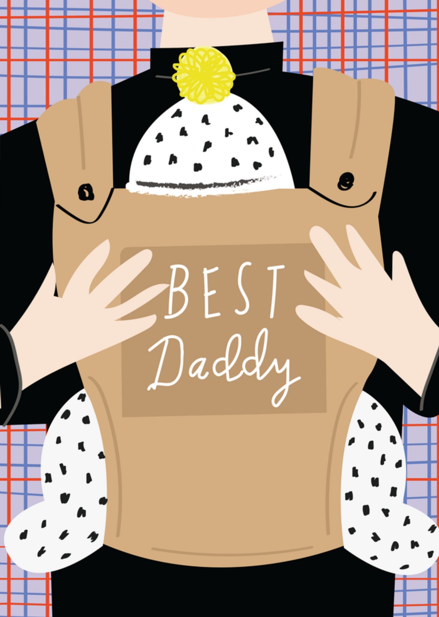 Moonpig Best Daddy Babby In Carrier Illustrated Father's Day Card