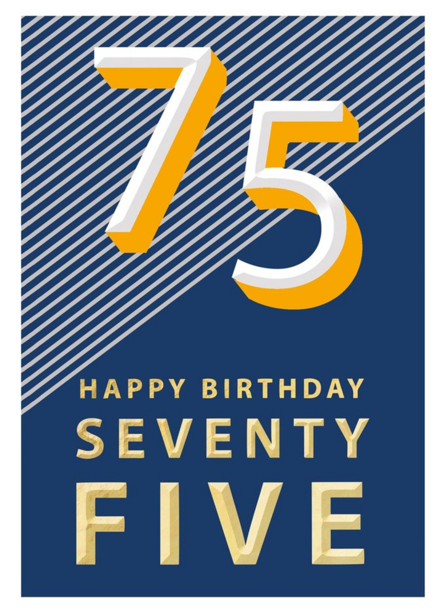 Moonpig 75 Happy Birthday Block Colour Card
