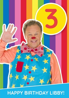 Mr Tumble Birthday Card - Happy Birthday age 3 card