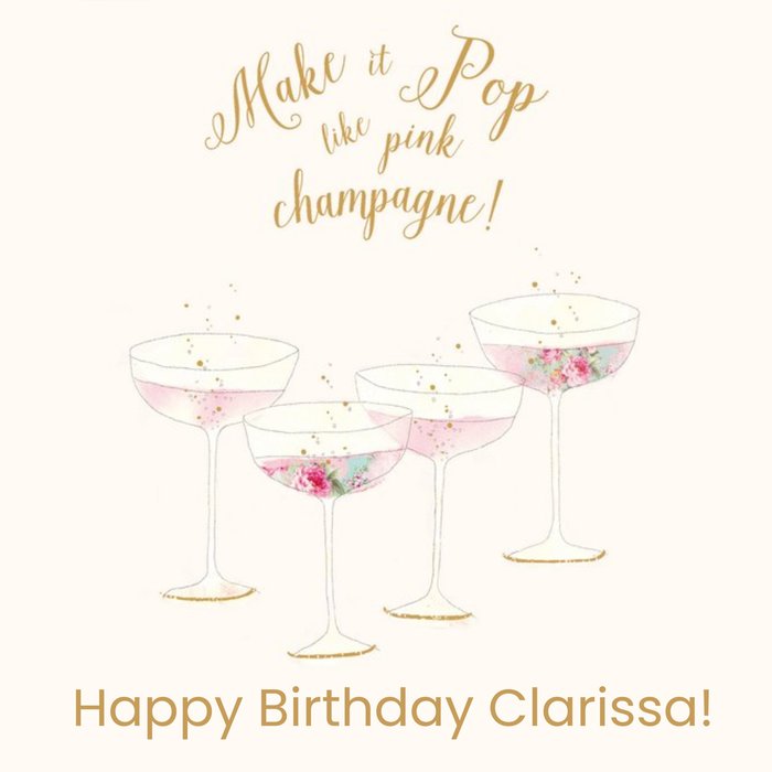 Happy Birthday Champagne Card