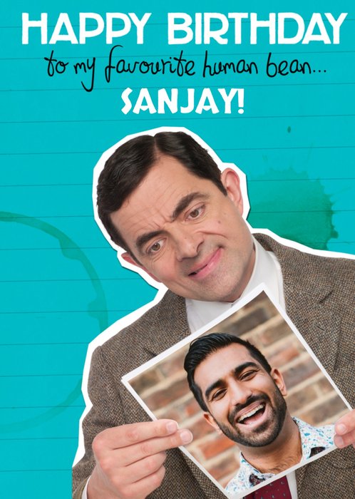 Mr Bean Favourite Human Bean Photo Upload Birthday Card