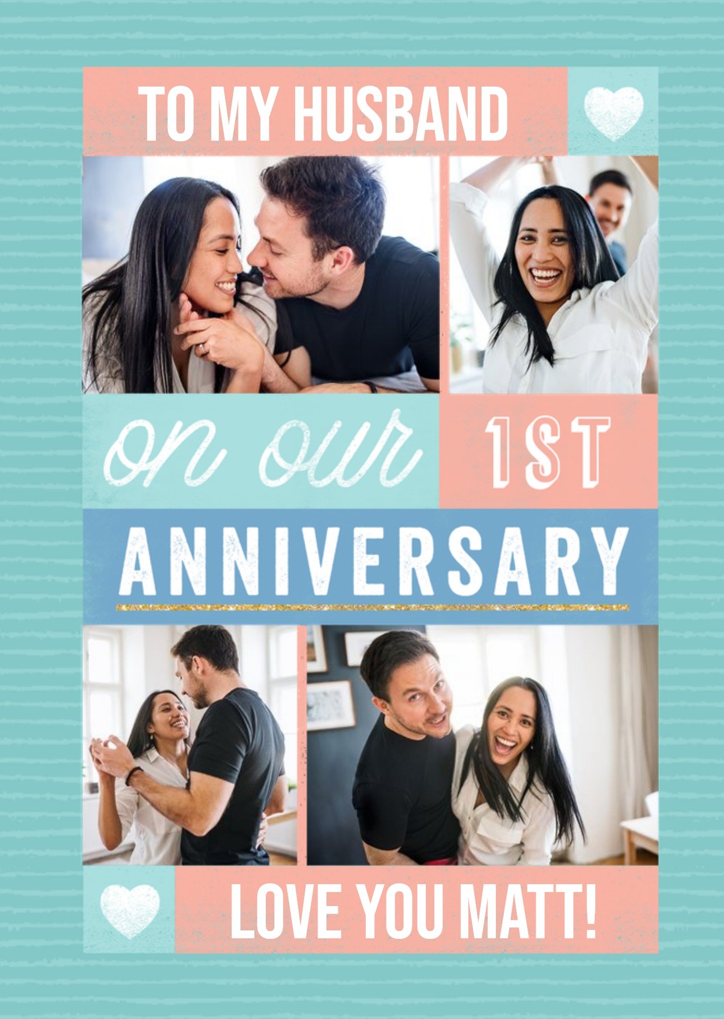 Moonpig To My Husband On Our First Anniversary Photo Upload Anniversary Card