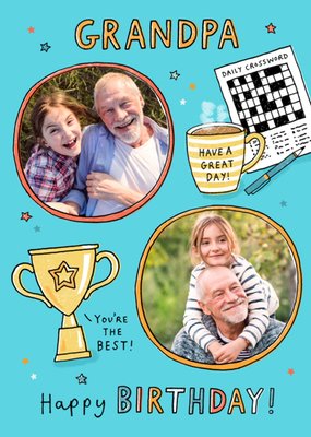 Grandpa You're The Best Photo Upload Birthday Card