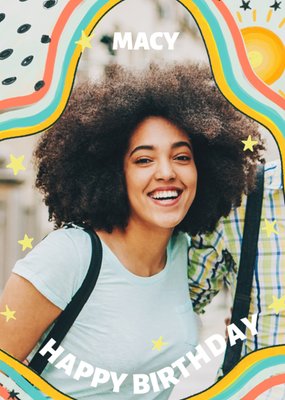 Colourful Happy Birthday Photo Upload Card