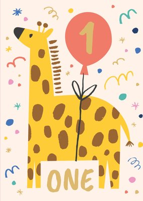 Rumble Cards Party Giraffe 1 Today Birthday Card