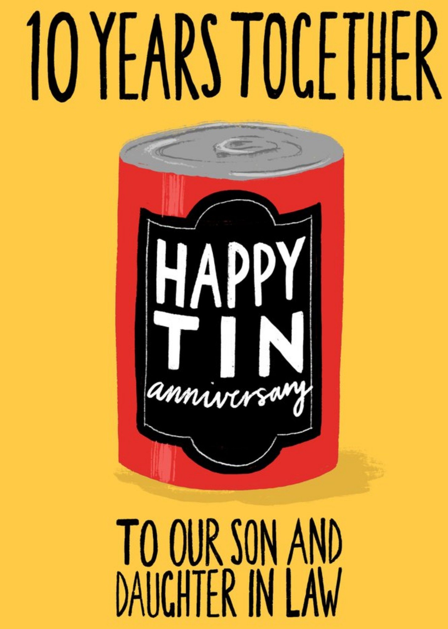 Moonpig Katy Welsh Illustration To Our Son & Daughter In Law 10 Year Anniversary Card