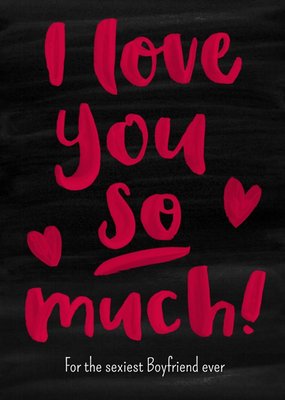 Brush Lettering I Love You So Much Personalised Card