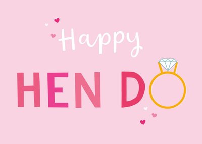 Typographic Happy Hen Do Card