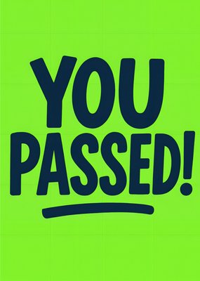 You Passed Typography Card