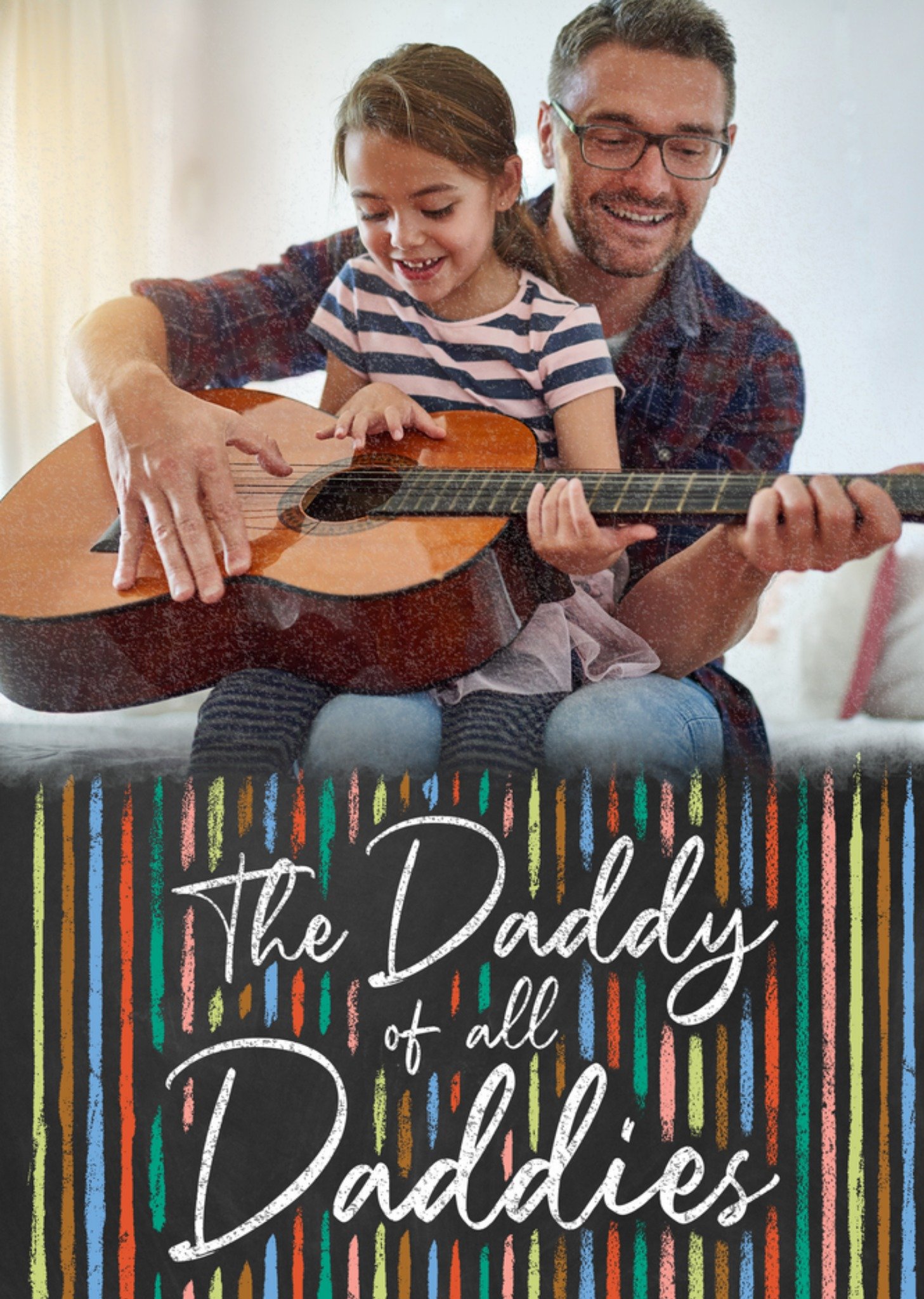 Moonpig Daddy Of All Daddies Chalkboard Photo Upload Father's Day Card