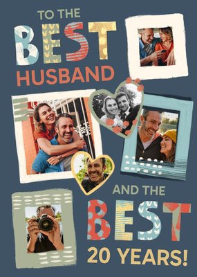 Best Husband And Best 20 Years Photo Upload Anniversary Card